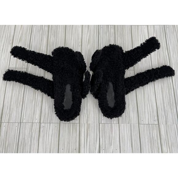 Gia Borghini Eco sandals 39 faux shearling double strap hook loop slip on flat - Picture 7 of 11